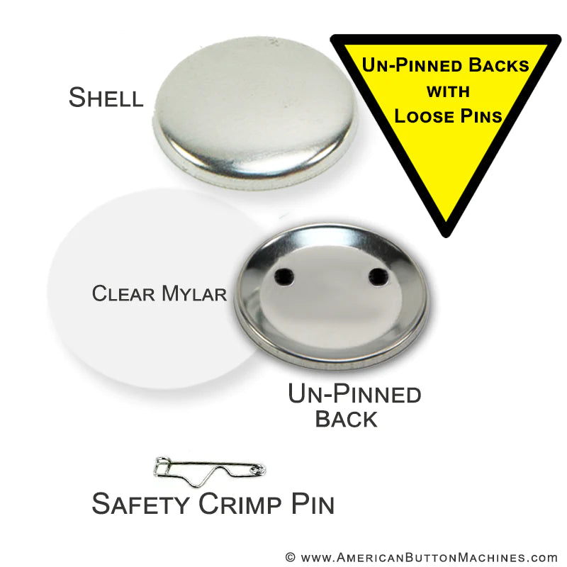 3.5" Un-Pinned Button Set with Loose Pins - American Button Machines