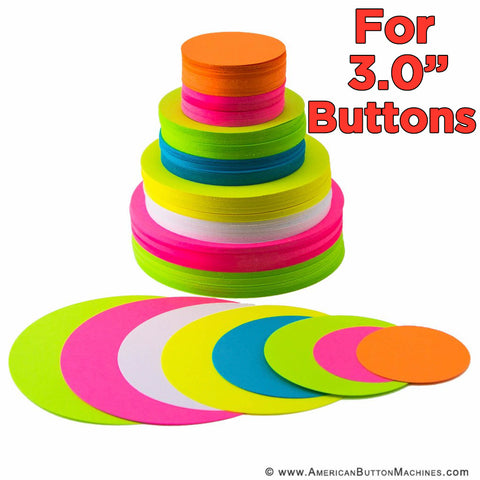 Pre-Cut Paper Circles for 3" Pinback Buttons - American Button Machines