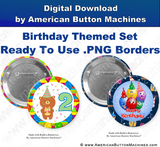 Digital Download for Buttons - Birthday Border Set - American Button Machines