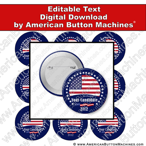 Campaign Button Design - Digital Download for Buttons - 109