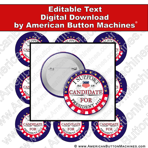 Campaign Button Design - Digital Download for Buttons - 111