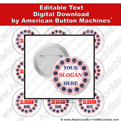 Campaign Button Design - Digital Download for Buttons - 112