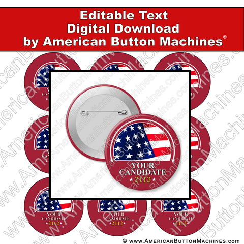 Campaign Button Design - Digital Download for Buttons - 117