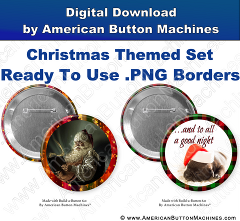 Digital Download for Buttons - Christmas Border Set