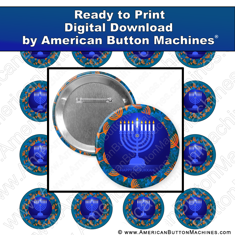 Menorah - Digital Download for Buttons