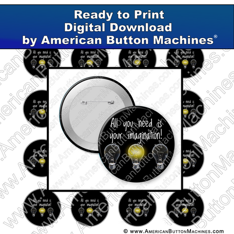 Digital Download, For Buttons, Digital Download for Buttons, Imagination, creativity, learning
