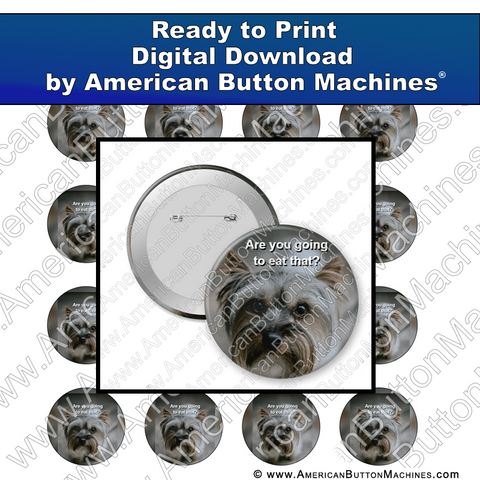 Digital Download, for buttons, digital download for buttons, hungry, pup, puppy, dog, eat