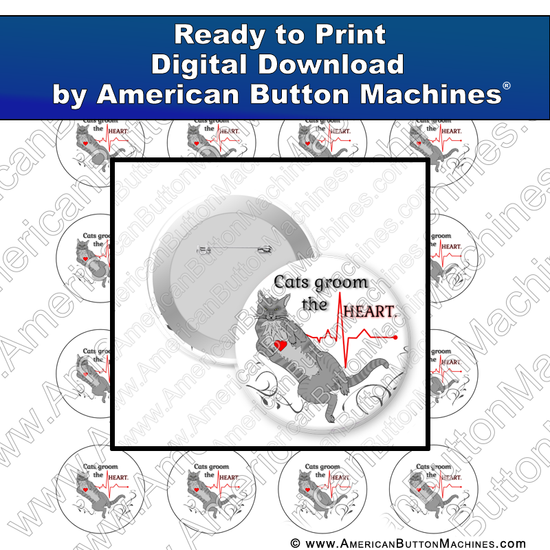 Digital Download, for buttons, digital download for buttons, cats, groom, love, heart
