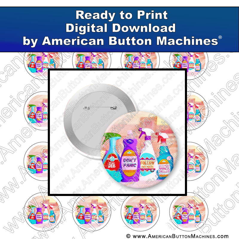Digital Download, for buttons, digital download for buttons, corona, covid, clean, panic