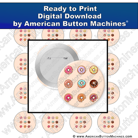 Digital Download, For Buttons, Digital Download for Buttons, donuts, breakfast, sweets, pastry