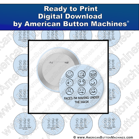 Digital Download, for buttons, digital download for buttons, faces, mask, corona, covid, quarantine