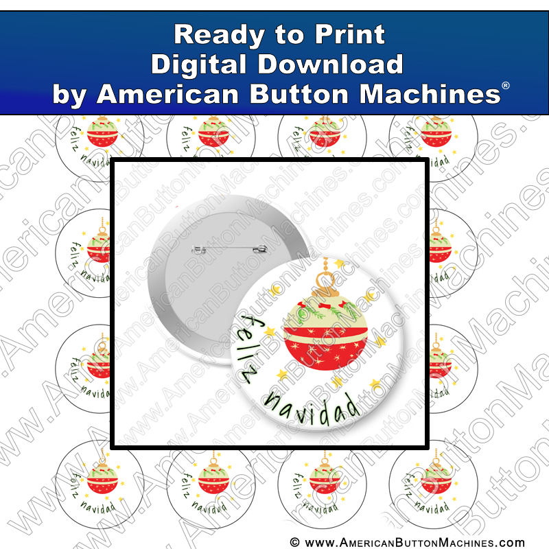 Digital Download, For Buttons, Digital Download for Buttons, Christmas, Holidays, Feliz Navidad, Spanish