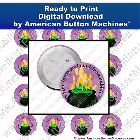 Digital Download, For Buttons, Digital Download for Buttons, Halloween, witches, cauldron