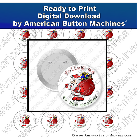 Digital Download, for buttons, digital download for buttons, Christmas, Santa, Cookies, Holidays