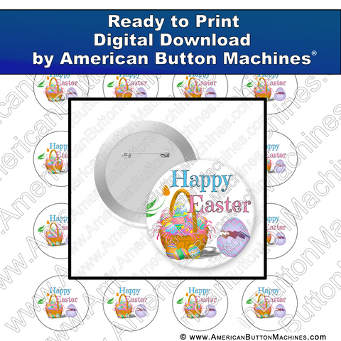 Digital Download, for buttons, digital download for buttons, Easter, Basket, Eggs