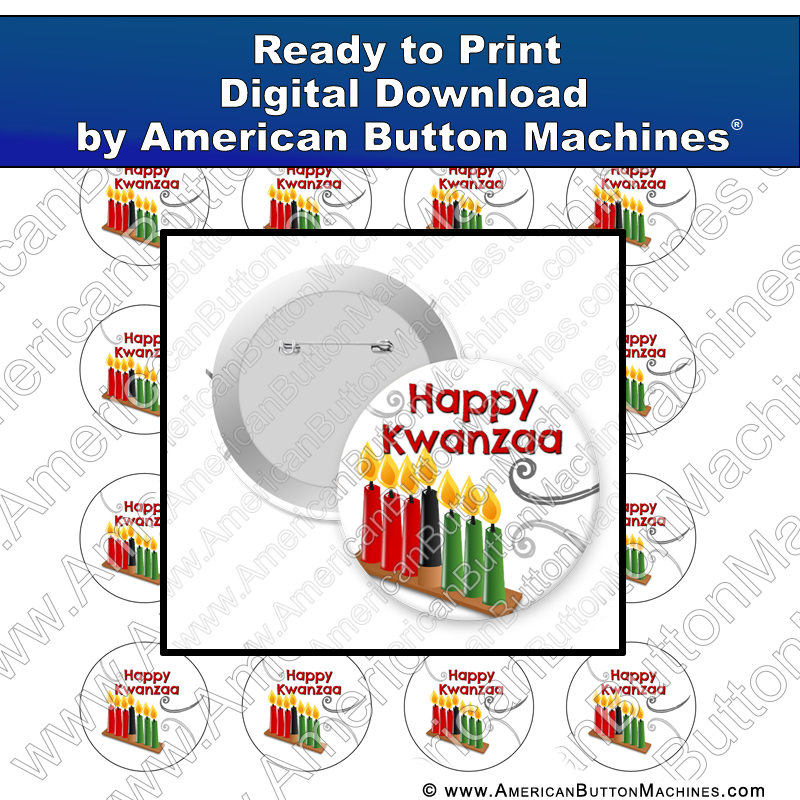 Happy Kwanzaa - Digital Download for Buttons