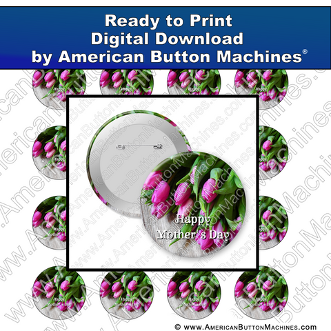 Digital Download, For Buttons, Digital Download for Buttons, , tulips, mother, mom, mothers day