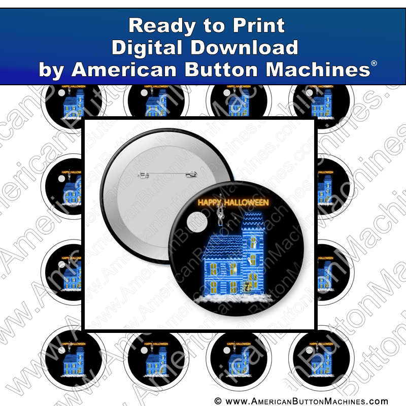 Digital Download, For Buttons, Digital Download for Buttons, Haunted House, Halloween