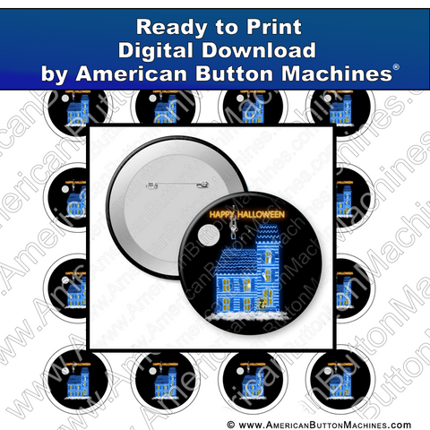 Digital Download, For Buttons, Digital Download for Buttons, Haunted House, Halloween