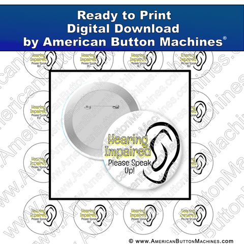 Digital Download, For Buttons, Digital Download for Buttons, hearing, deaf