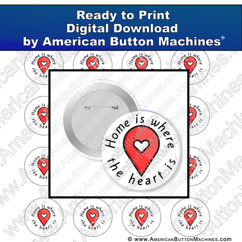 Digital Download, for buttons, digital download for buttons, home, heart