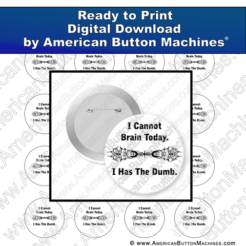 Digital Download, for buttons, digital download for buttons, Brain
