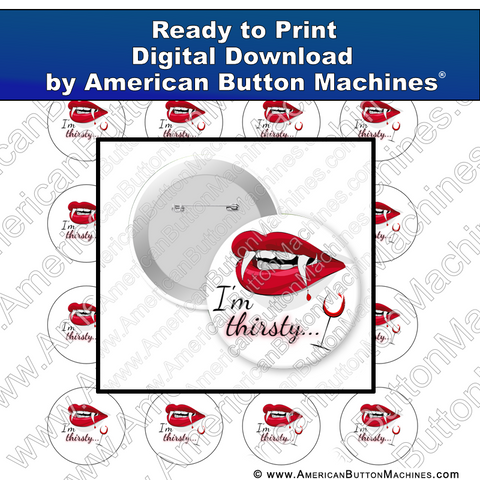 Digital Download, For Buttons, Digital Download for Buttons, vampire. blood, thirsty, Halloween