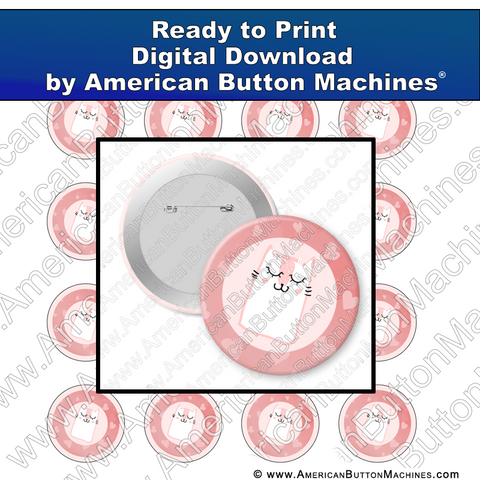 Digital Download, For Buttons, Digital Download for Buttons, kitty, kitten, cat, hearts, pink, love