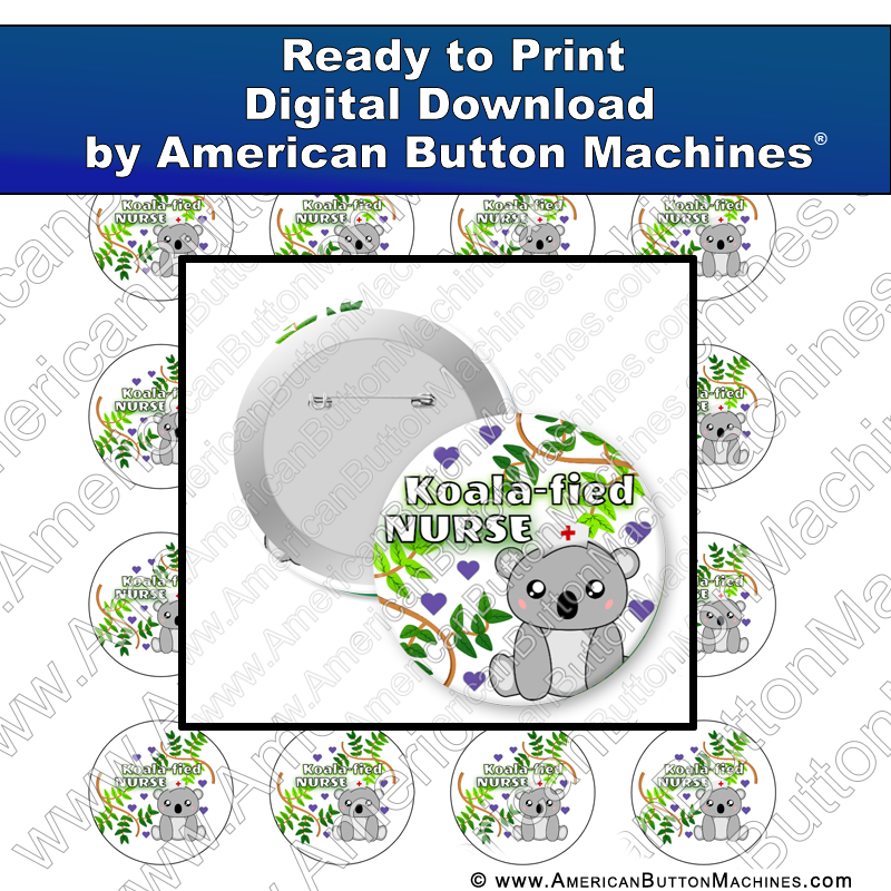 Digital Download, Digital Download for Buttons, Nurse