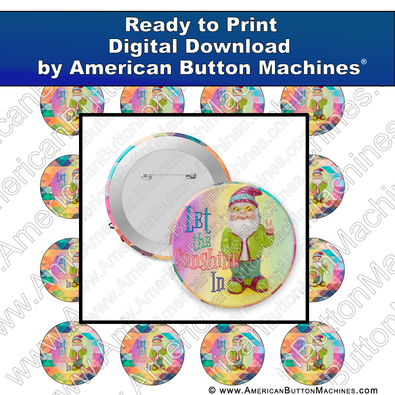 Digital Download, for buttons, digital download for buttons, sunshine