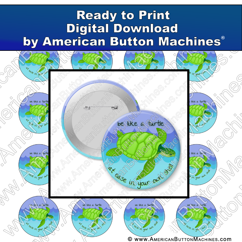 Digital Download, Digital Download for Buttons, turtle, sea turtle, ocean