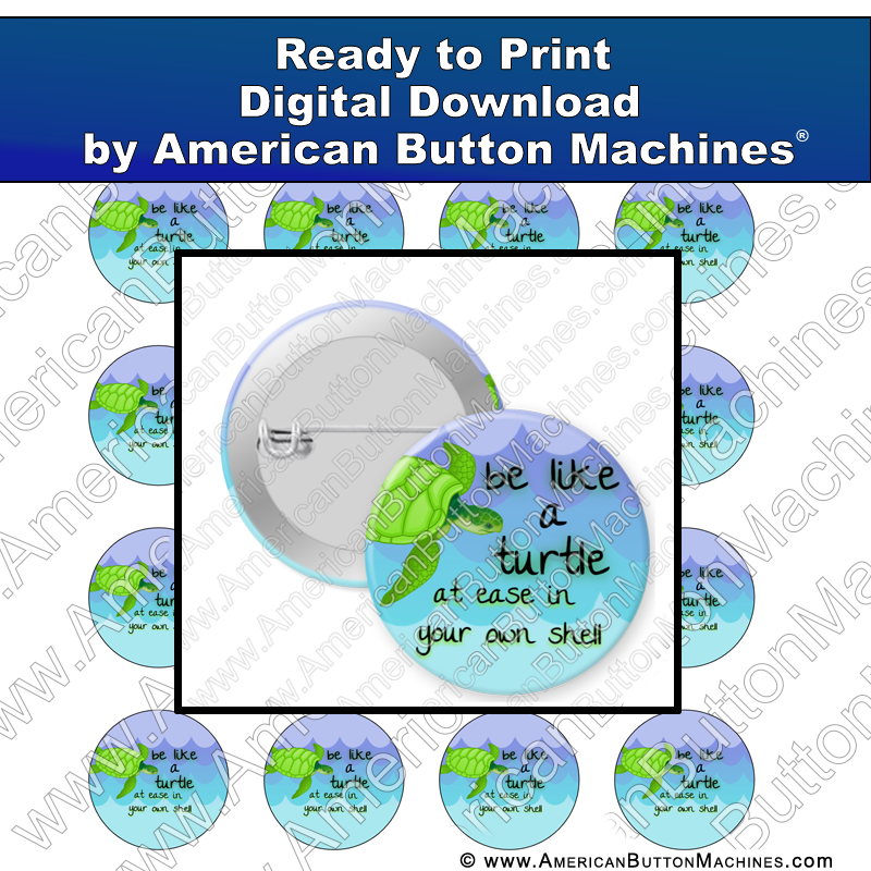 Digital Download, Digital Download for Buttons, turtle, sea turtle, ocean