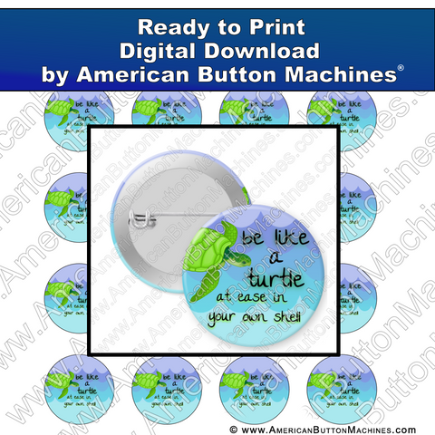 Digital Download, Digital Download for Buttons, turtle, sea turtle, ocean