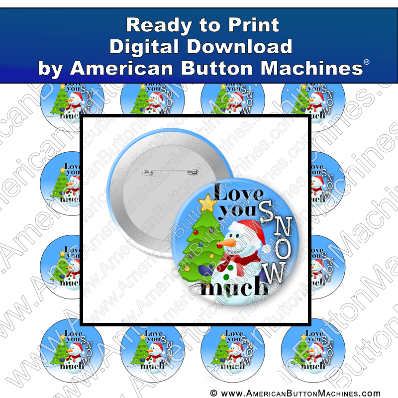 Digital Download, For Buttons, Digital Download for Buttons, snowman, snow, Christmas, love