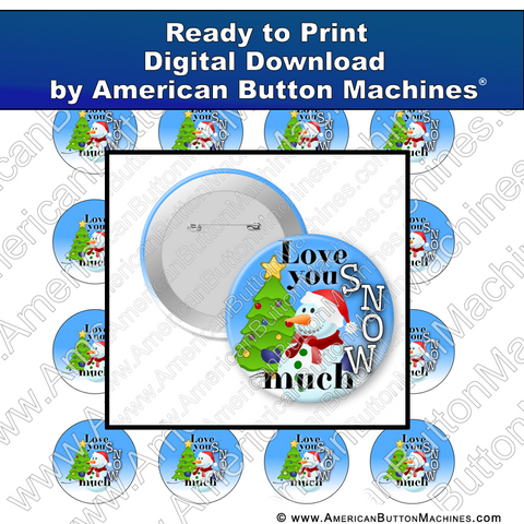 Digital Download, For Buttons, Digital Download for Buttons, snowman, snow, Christmas, love