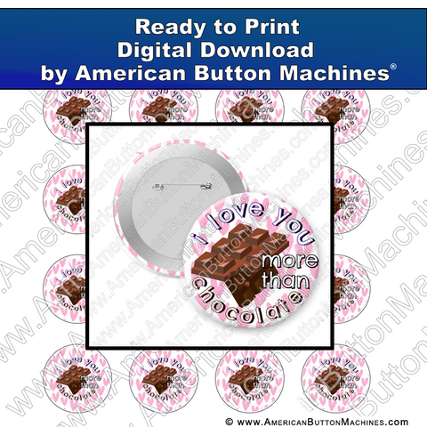 Digital Download, For Buttons, Digital Download for Buttons, , Valentine, Love, Chocolate