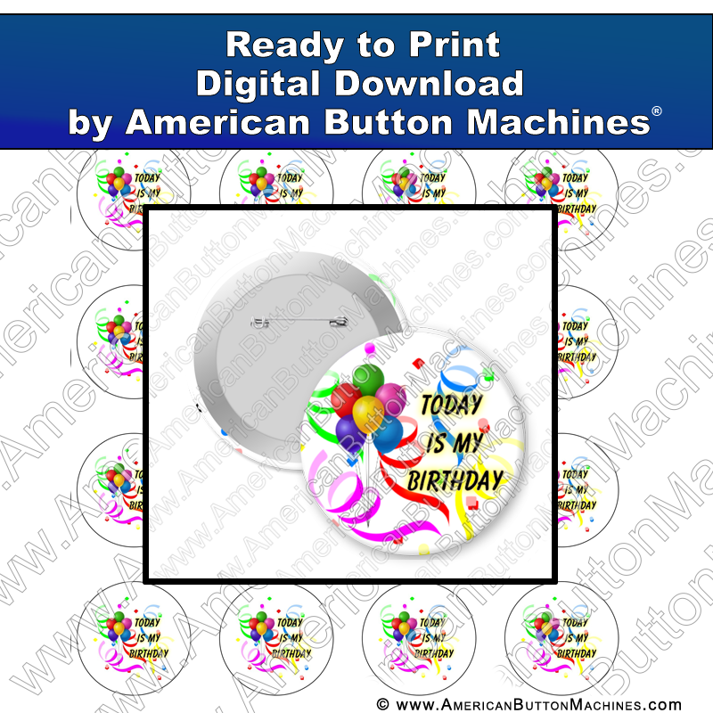 Digital Download, Digital Download for Buttons, birthday, my birthday