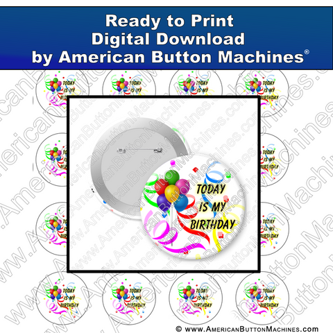 Digital Download, Digital Download for Buttons, birthday, my birthday