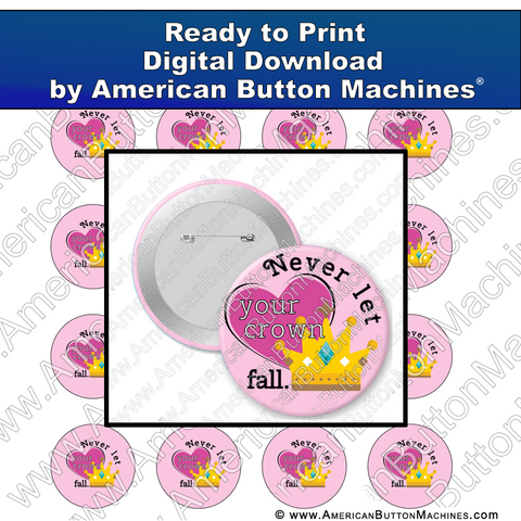 Digital Download, for buttons, digital download for buttons, crown, Princess