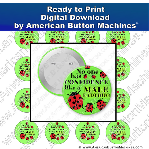Digital Download, For Buttons, Digital Download for Buttons, ladybug, confidence