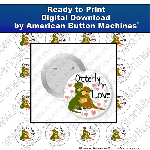 Digital Download, for buttons, digital download for buttons, otter, love