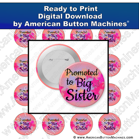 Digital Download, For Buttons, Digital Download for Buttons, sister, big sister, baby, expecting