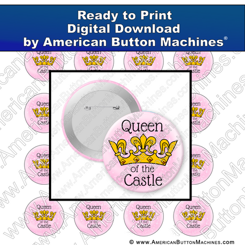 Digital Download, For Buttons, Digital Download for Buttons, queen, home, mom, wife