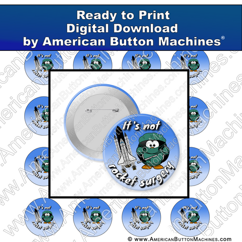 Digital Download, for buttons, digital download for buttons, rocket, surgery