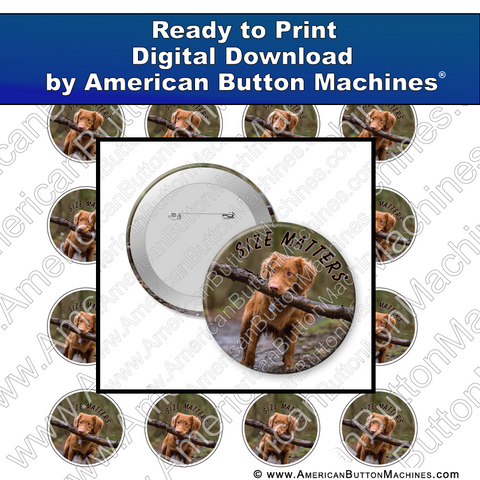 Digital Download, for buttons, digital download for buttons, dog, puppy, size, stick