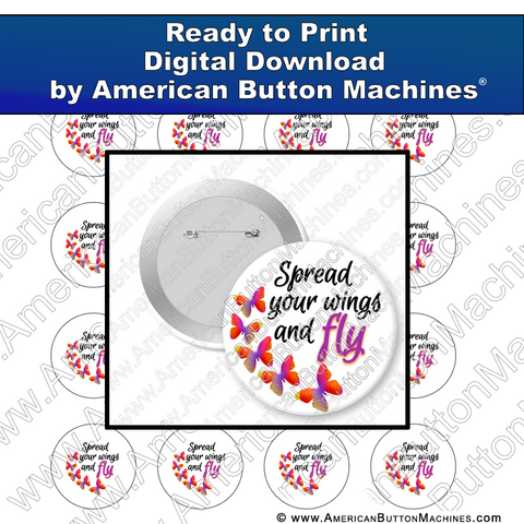 Digital Download, for buttons, digital download for buttons, butterfly, wings