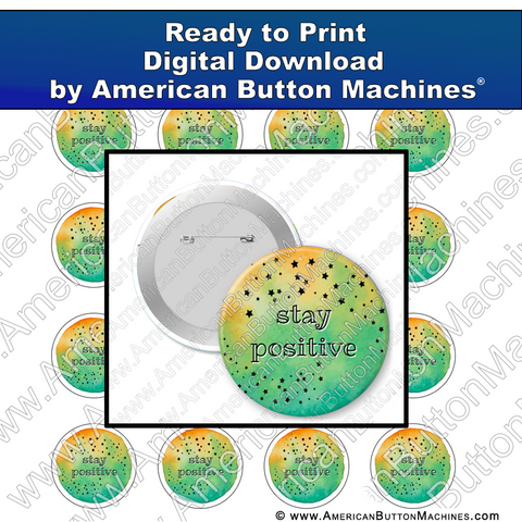 Digital Download, for buttons, digital download for buttons, Positivity