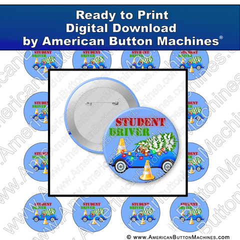 Digital Download, For Buttons, Digital Download for Buttons, student driver, student