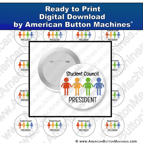 Digital Download, For Buttons, Digital Download for Buttons, student, student council, president, class president