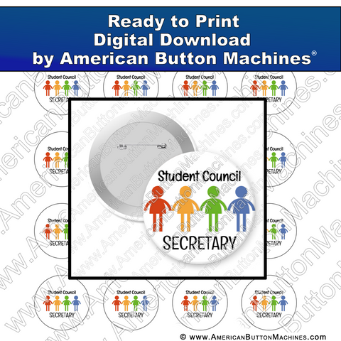 Digital Download, For Buttons, Digital Download for Buttons, school, student, student council, secretary